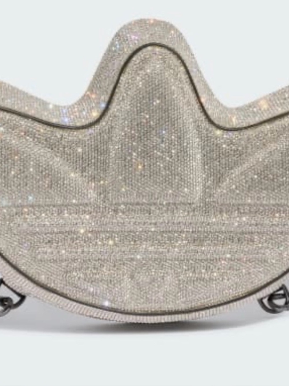 Adidas Sparkling Silver Rhinestone Crescent Crossbody Bag - Women Accessories